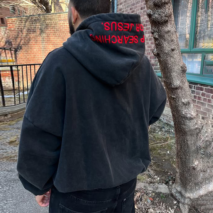 Men Acid Washed Printing Cotton Hoodie designer hoodie